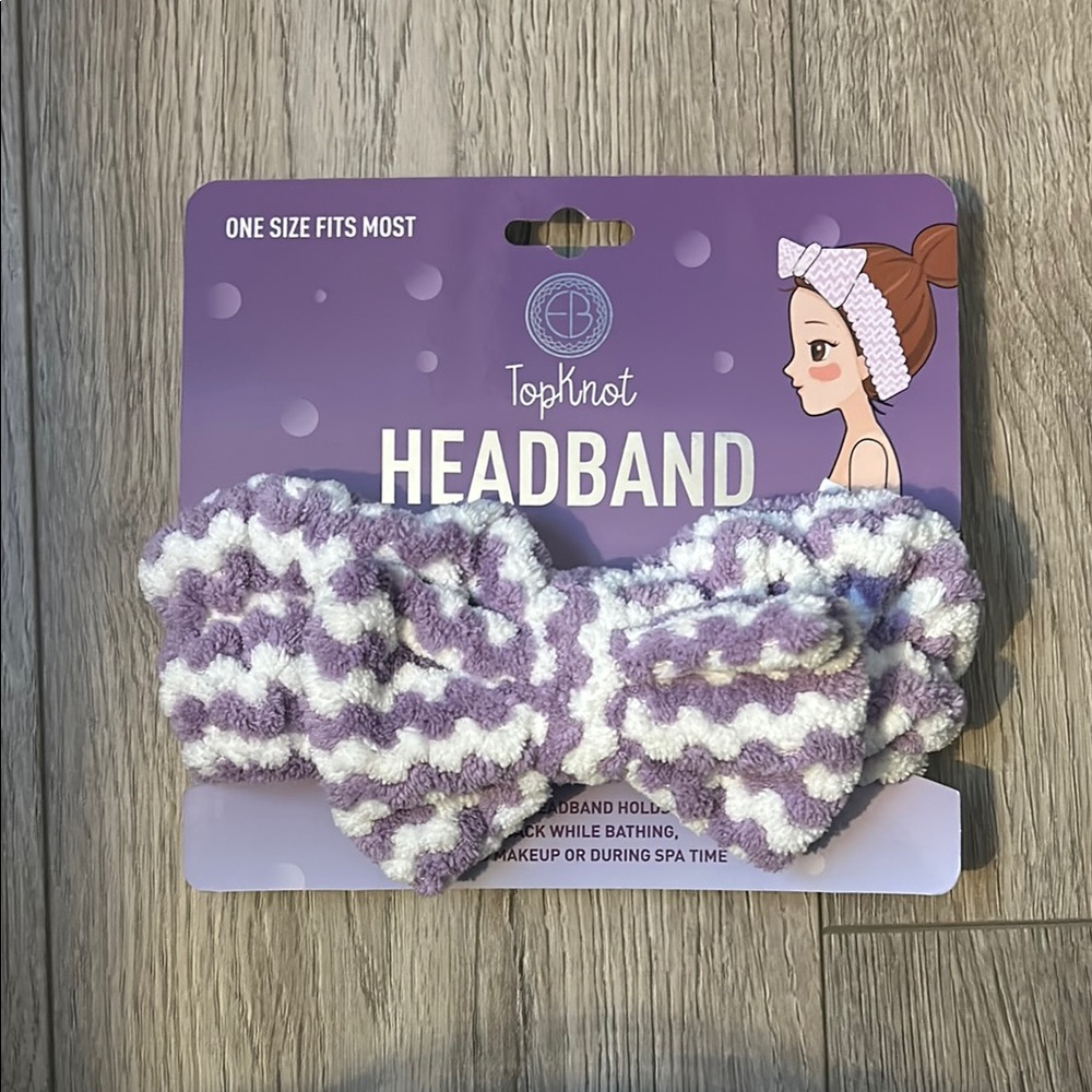 Topknot Purple and White Headband